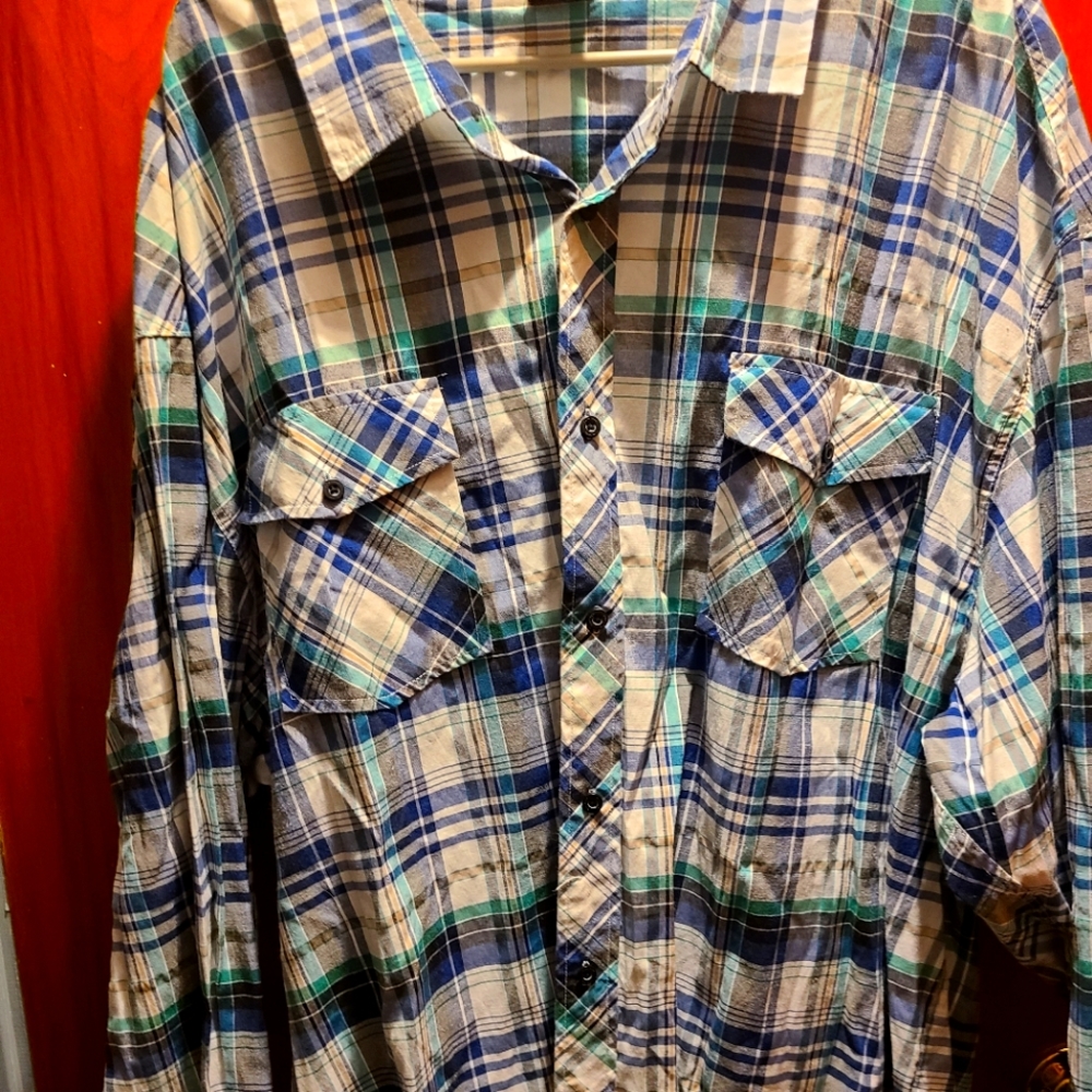 Blue Gear bg mens button down long sleeve striped shirt.